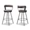 Baxton Studio Arcene Rustic and Industrial Antique Grey Swivel Bar Stool, PK2 149-8968 - alternate 1